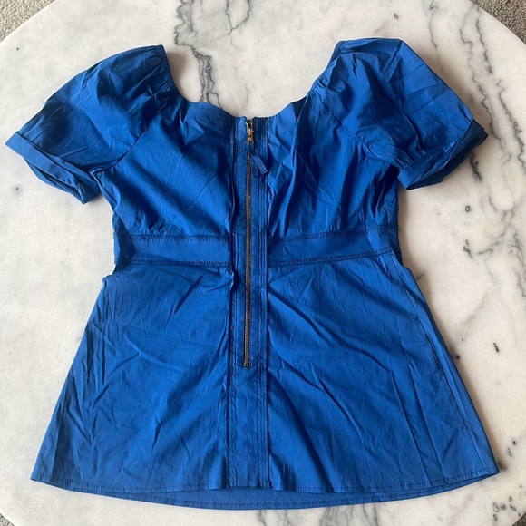 BCBGMaxAzria Blue V-Neck Top - Picture 3 of 8